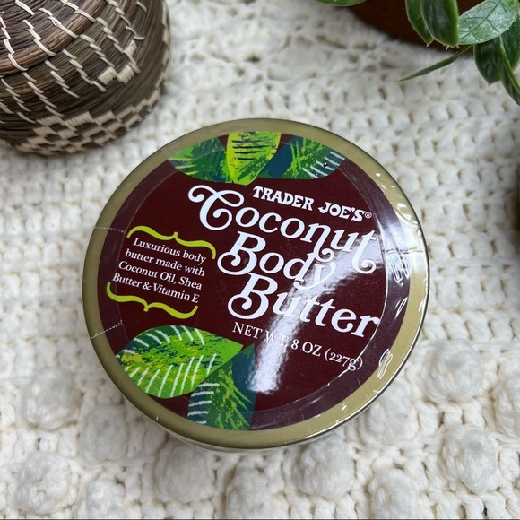 TRADER JOES COCONUT Body Butter 8 oz. Tub of Cream New Unopened Original Package - Picture 2 of 6